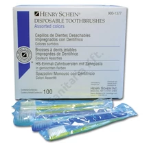 Egyszerhasználatos fogkefe fogkrémmel színes 100db HS Egyszerhasználatos fogkefe fogkrémmel színes 100db HS