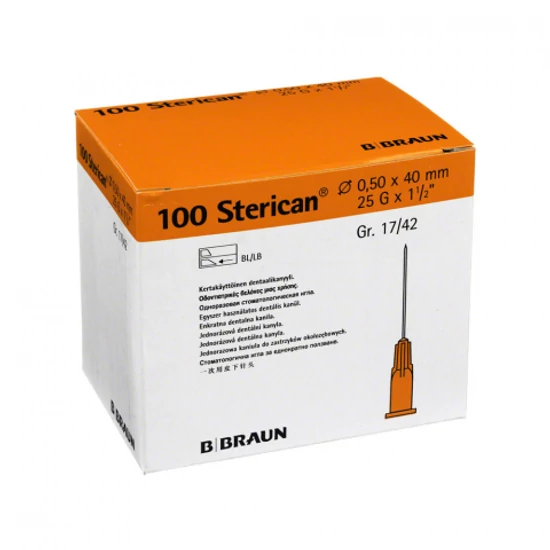 Sterican 25G 0,5x40mm (17/42) narancs 100db 1"(79923) Braun