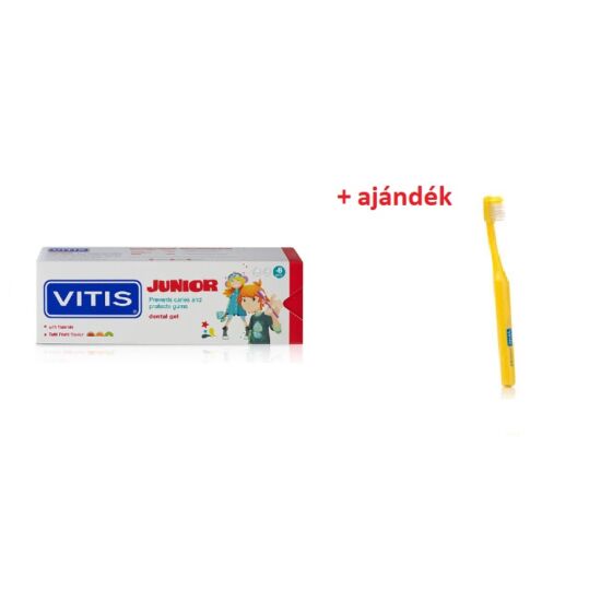 AKCIÓ - VITIS Junior fogkrém tutti-frutti 75ml + ajándék Vitis junior fogkefe