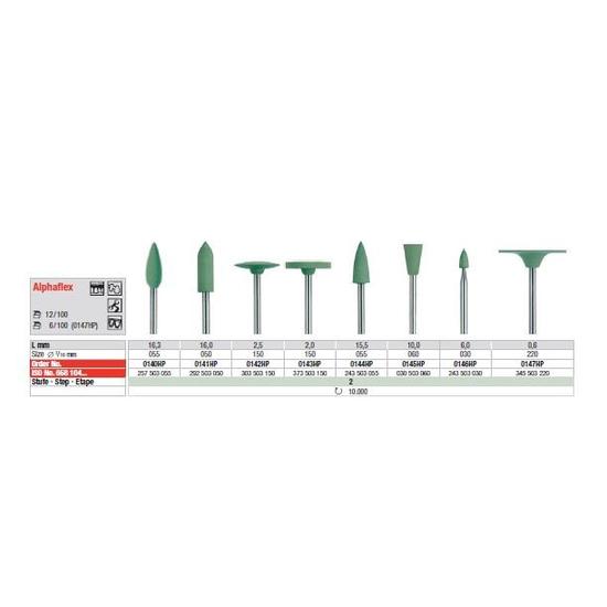 Polírgumi Alphaflex 0142HP szerelt zöld  1db