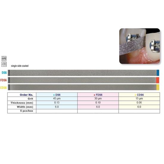 Gyémánt csiszoló FDS6 6,0x0,10mm 30my piros egyoldalas 5db Edenta