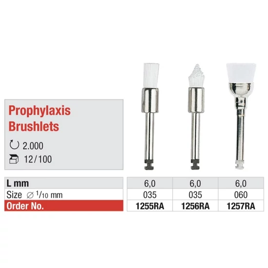 Polírkefe 1256RA nylon hegyes fehér RA 1 db