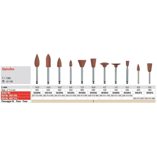 Polírgumi Alphaflex 0032RA barna 12db