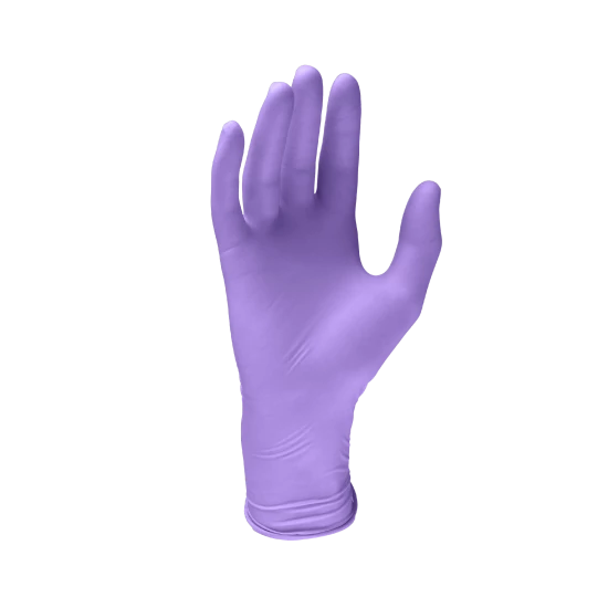 Kesztyű MONOART latex púderm.lila XS 100db