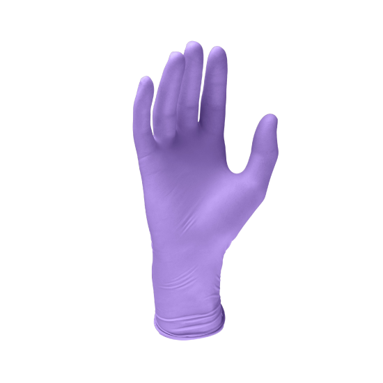 Kesztyű MONOART latex púderm.lila L 100db