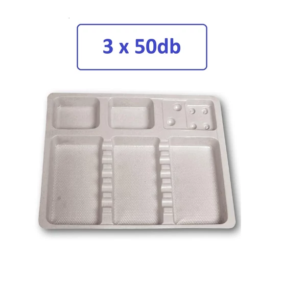 AKCIÓ - Műszertálca osztott  18x14cm 3 x 50db HS