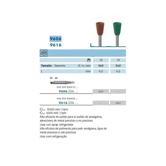 Polírozó kehely amalgám barna Komet