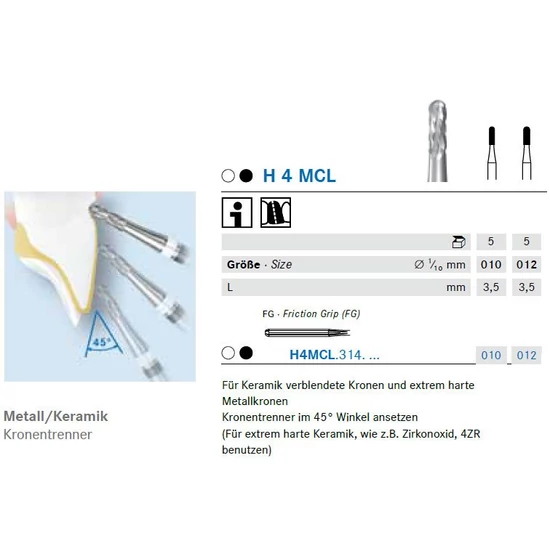 Koronafelvágó carbid H4MCL 010 5db