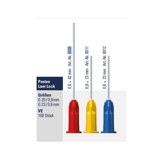 Pasztakanül Luer Lock 20G 0,9x23mm sárga Transcodent 100db