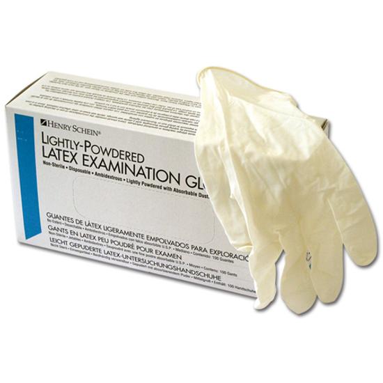 Kesztyű Latex enyhén púderes M 100db HS