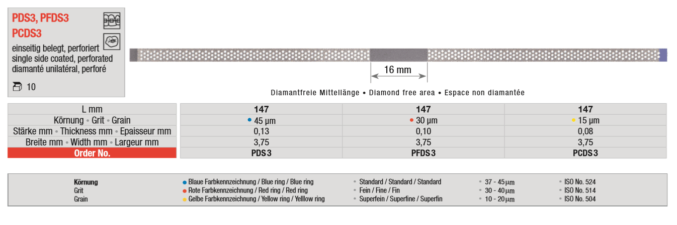 Gyémánt csiszoló PFDS3 3,75x0,10mm 30my piros 10db Edenta