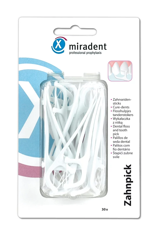 Miradent fogselyem Flosspick 100db