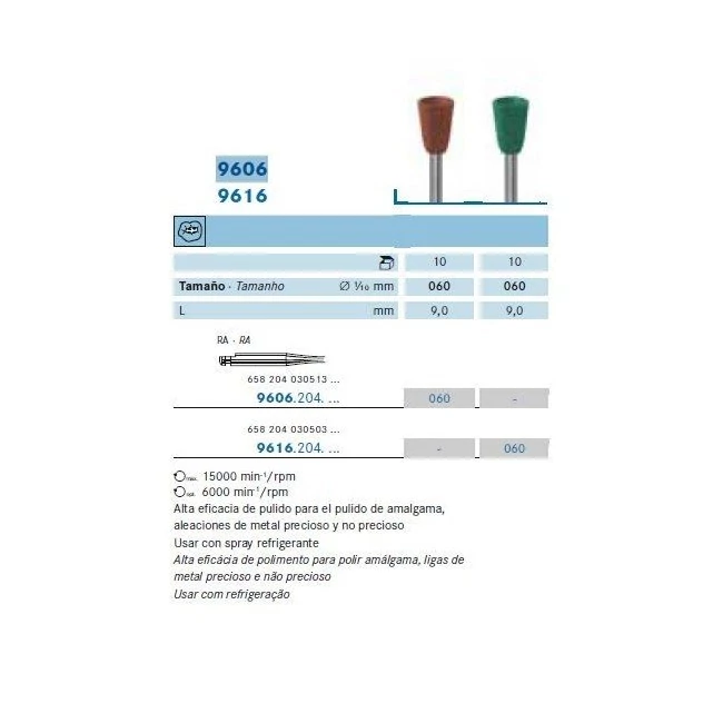 Polírozó kehely amalgám barna Komet