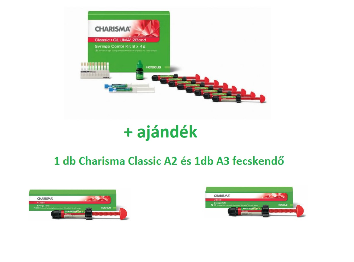 AKCIÓ - Charisma Classic Combi Kit 8x4g+Gluma 2Bond + ajándék 1db Charisma Classic A2 és A3 fecskendő