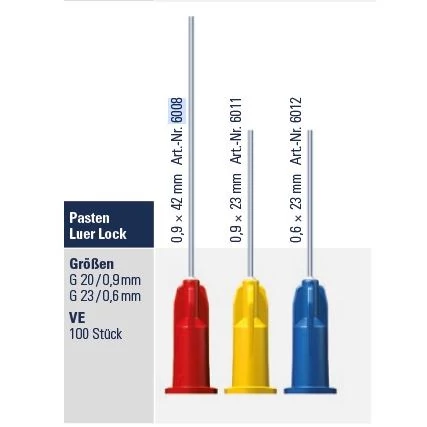 Pasztakanül Luer Lock 20G 0,9x23mm sárga Transcodent 100db