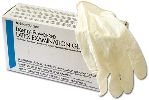 Kesztyű Latex enyhén púderes M 100db HS