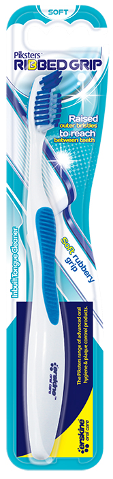 Piksters fogkefe Ribbed Grip Brush